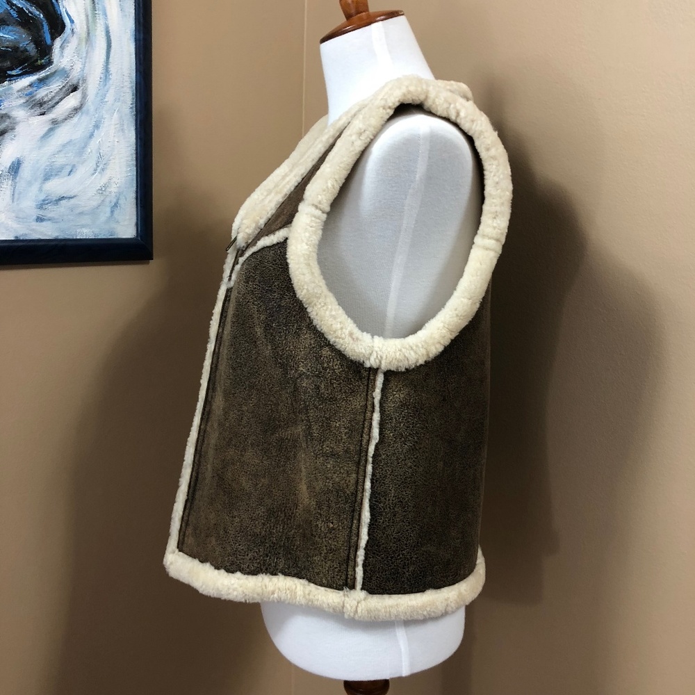 Vintage Ralph Lauren Shearling Zip Vest - Picture 4 of 8